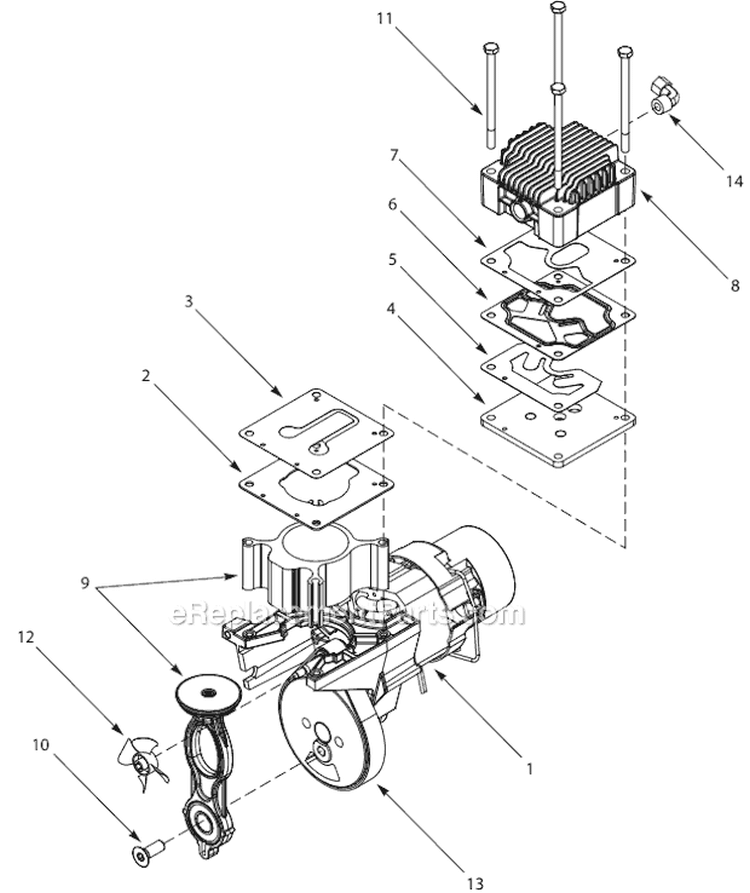Page B Diagram and Parts List for WL675000  Campbell Hausfeld Compressor